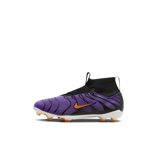 Nike Mercurial Superfly 9 Jr. Амортизация Износостойкий Высокий Топ Детские Футбольные Бутсы Черный Фиолетовый Детский