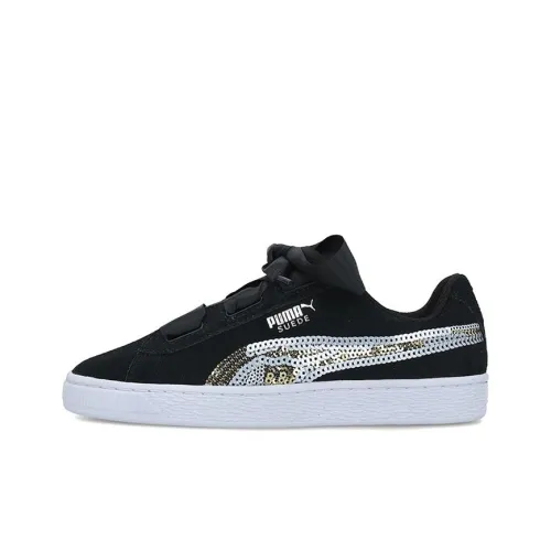PUMA Suede Series Сердце Trailblazer Low Топ Детские Скейтбординги Черный белый Подростки