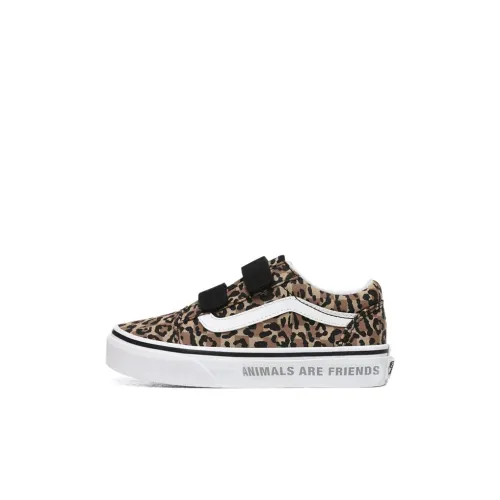 Vans Old Skool Collection V Low Топ Детские Скейтбординги Леопардовый принт для детей 3-7 лет
