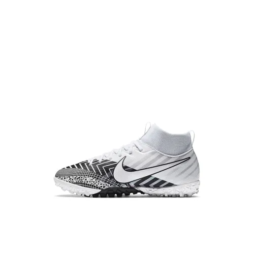 Nike Mercurial Superfly 7 ACADEMY MDS TF Устойчивый к истиранию MID Топ Детские футбольные бутсы Белый Черный Детский