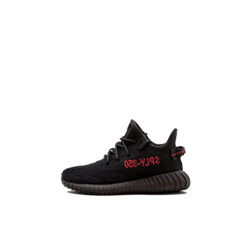 Adidas Originals Yeezy Boost 350 V2 Черный Красный Текст MID Топ Спортивная Повседневная Обувь Для Малышей и Детей
