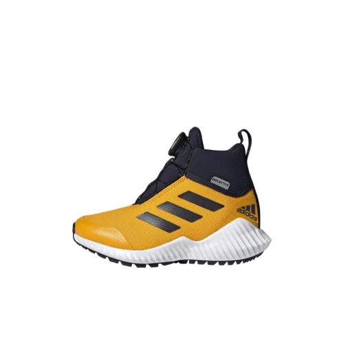 Adidas Fortatrail противоскользящие и дышащие высокие детские беговые кроссовки желто-синие для малышей