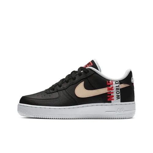 Nike Air FORCE 1 LV8 1 GS Low Топ Детские Скейтбординги Черный логотип Розовый
