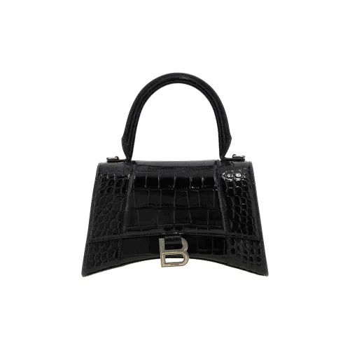 Balenciaga HOURGLASS Телячья кожа Сумка через плечо Сумка Маленькая Женская Черная