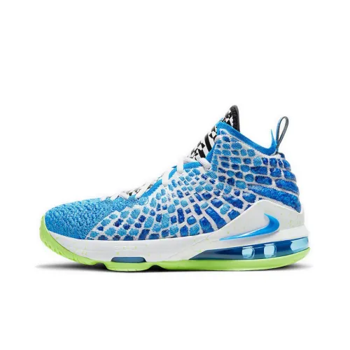 Nike Lebron 17 'Кине-синий' MID Топ Баскетбольные кроссовки для игры Сине-зеленый