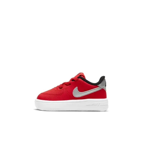 Nike Air FORCE 1 18 Low Топ Кроссовки для скейтбординга Красный Серебряный Infant и Toddler