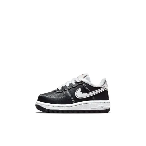 Nike Air Force 1 Slip Resistant Амортизация Устойчивость к истиранию Низкий топ Обувь для малышей Черный белый