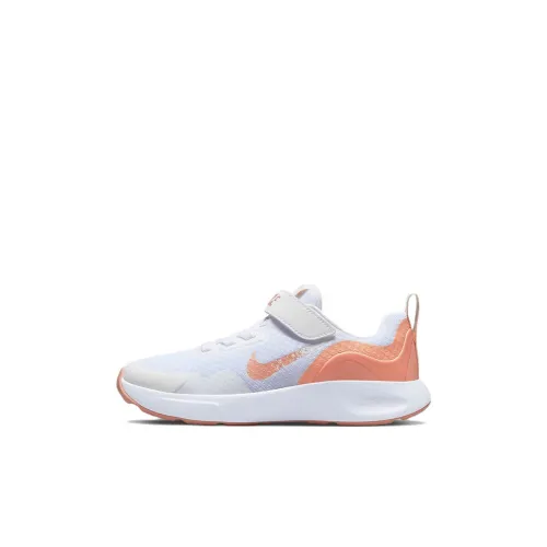 Nike Wearallday SE Slip-resistant Амортизация Устойчивость к истиранию Низкий топ Детская беговая обувь Белый Оранжевый