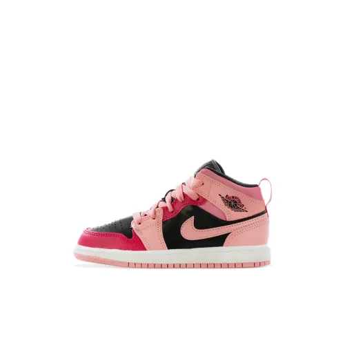 Jordan Air Jordan 1 MID Топ Детские баскетбольные кроссовки Розовый Детские 3-7 лет