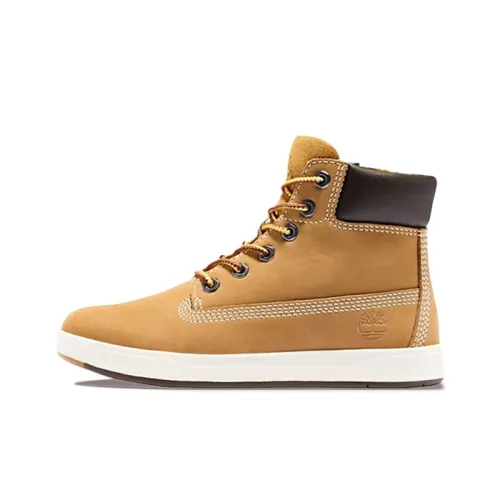 Timberland Davis Square Slip-resistant Abrasion-resistant High Top Детские Скейтбординги Earth Yellow Подростки