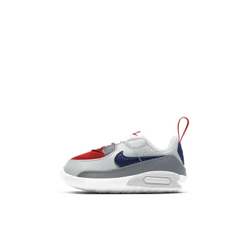 Nike Air Max 90 Low Топ Обувь для малышей Серый синий красный Infant And Toddler