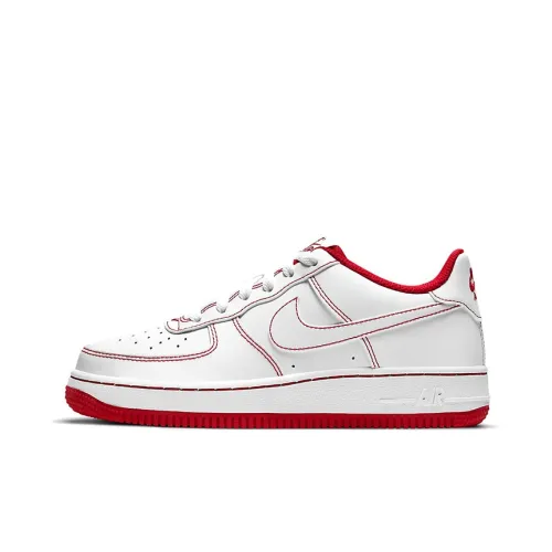 Nike Air Force 1 Slip Resistant Abrasion Resistant Низкий Топ Детские Скейтбординги Красный Белый