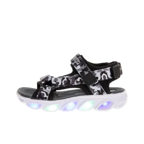 Skechers Hypno Splash Аbrasion Resistant Children's Sandals Black White Teenagers Скачи Skechers Hypno Splash устойчивые к истиранию черные и белые для подростков