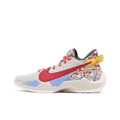 Nike Freak 2 Slip-Resistant Амортизация Устойчивость к Износу MID Топ Детские Баскетбольные Кроссовки