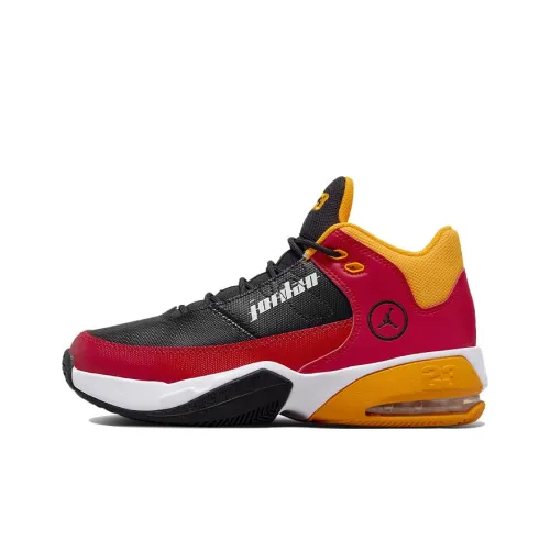 Jordan Max Aura 3 SE Устойчивый к истиранию MID Топ Детские Баскетбольные кроссовки Черный Красный Подростки