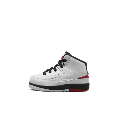 Jordan Air Джордан 2 Нижняя юбка Устойчивая к истиранию Высокий топ Обувь для малышей Белый черный красный Для младенцев и малышей