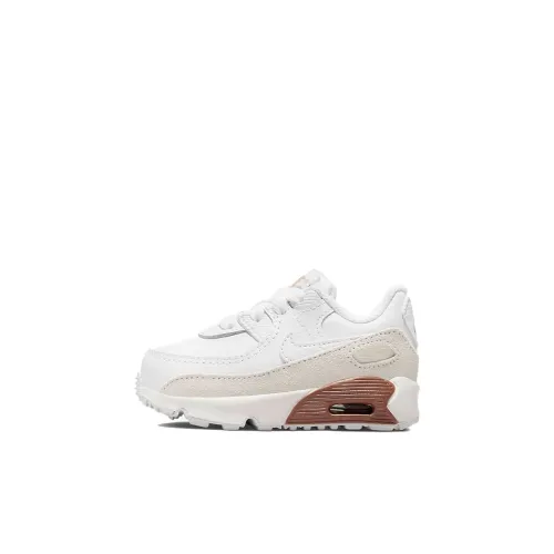 Nike Air Max 90 Амортизация устойчивость к истиранию дышащий низкий топ обувь для малышей белый-коричневый для младенцев и малышей
