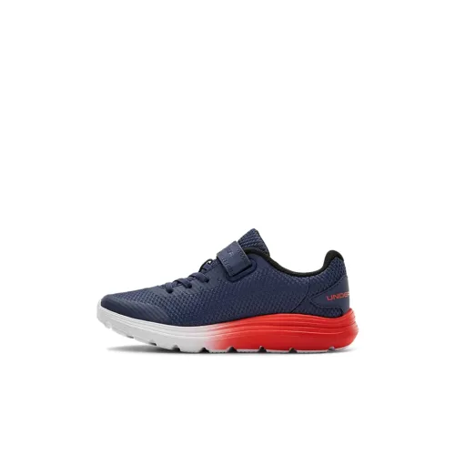 Under Armour Surge 2 Low Топ Детские беговые кроссовки Синий Красный Children Возраст 3-7 лет