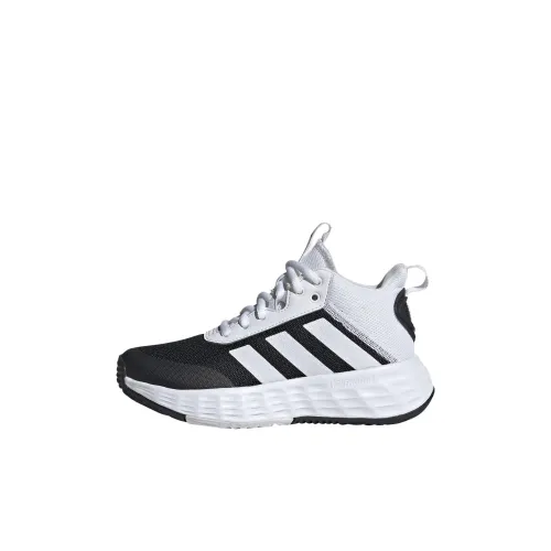 Adidas OwnTheGame 2,0 Устойчивый к истиранию MID Топ Детские Баскетбольные Кроссовки Белый Черный Детский