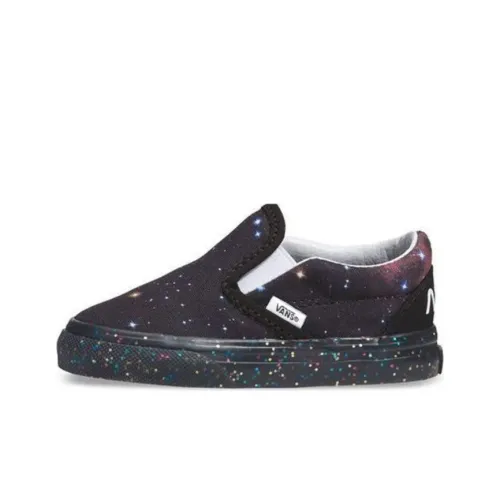 NASA x Vans Slip On Series Low Топ Детские Скейтбординги Черный Синий Подростки