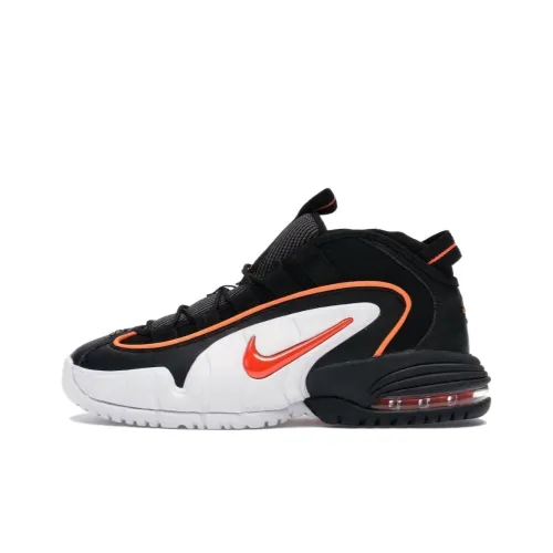 Nike Air Max Penny Амортизация Износостойкий Низкий Топ Детские Баскетбольные Кроссовки Черный Белый Подростки