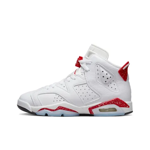 Jordan Air Jordan 6 Красный Орео Высокие Топы Детские Баскетбольные Кроссовки Белый Красный