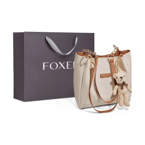 FOXER Сумка из коровьей кожи сумка-тоут сумка для покупок сумка через плечо стандартный размер большой размер белый коричневый