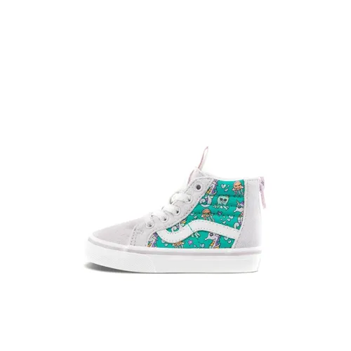 Vans SK8 High Топ Обувь для малышей Белый Зеленый Infant и Toddler