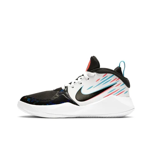Nike Team Hustle D 9 Slip-resistant Амортизация Устойчивость к истиранию Дышащий MID Топ Детские Баскетбольные кроссовки