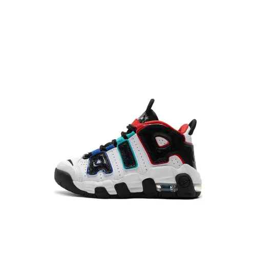 Nike Air More Uptempo Детские Скейтбординги MID Топ Белый черный Пре-школа