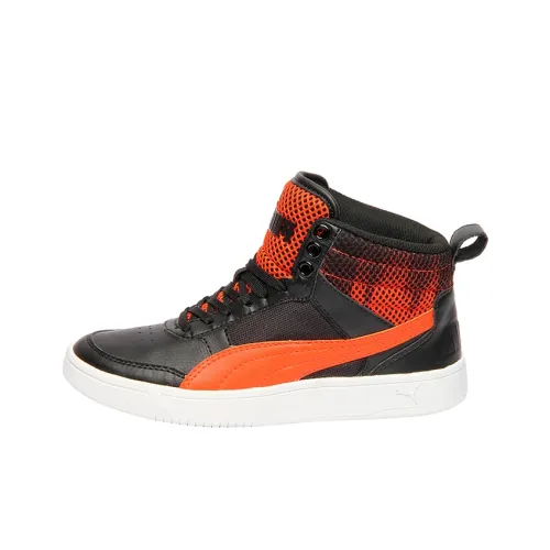 PUMA REBOUND Series Уличный V2 High Топ Детские Скейтбординги Черный Красный Подростки