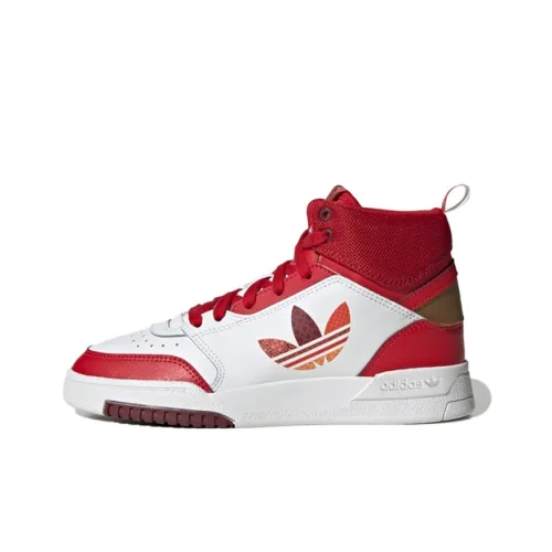 Adidas Originals Drop Step Drop Step J Устойчивый к истиранию высокий топ для детских скейтбордингов Белый Красный
