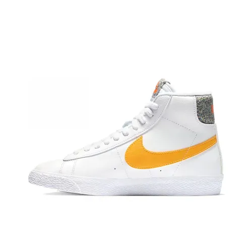 Nike Blazer Mid Топ Детские Скейтбординги Белый Желтый Подростки