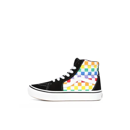 Vans SK8 High Топ Детские Скейтбординги Многоцветный Шахматный узор для детей 3-7 лет