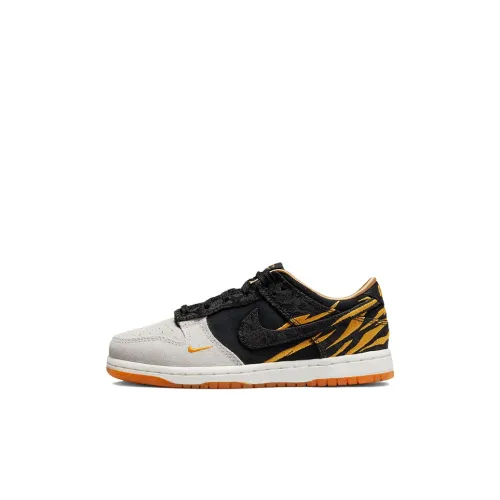 Nike Dunk Бог богатства Низкие кроссовки для скейтбординга Черные Желтые Детские Возраст 3-7 лет