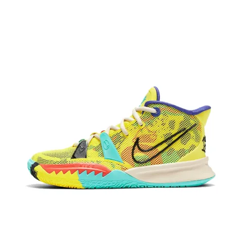 Nike Kyrie 7 Ирвинг 7 '1 World 1 People' Peace And Love MID Детские баскетбольные кроссовки Желтый