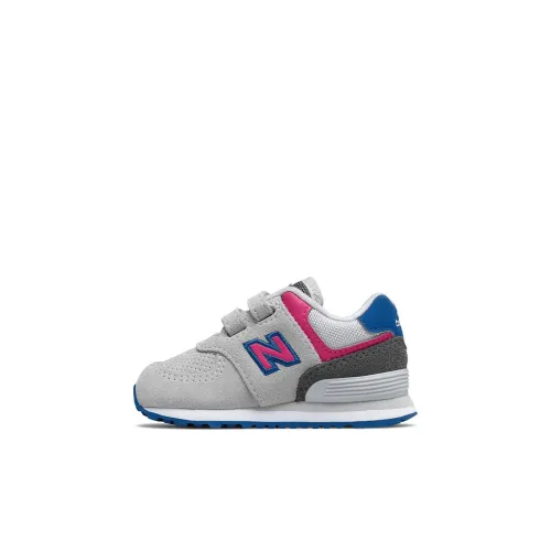 New Balance NB 574 Series Низкий Топ Обувь для малышей Серый Розовый Infant и Toddler