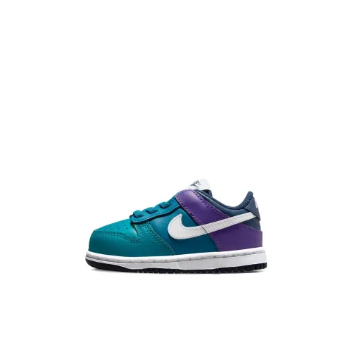 Nike Dunk Low Топ Кроссовки для скейтбординга Пурпурно-зеленый Infant And Toddler