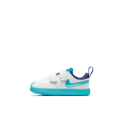 Nike Pico 5 Противоскользящая Амортизация Устойчивая к износу Дышащая Низкий Верх Обувь для малышей Белый Синий Младенец и Малыш