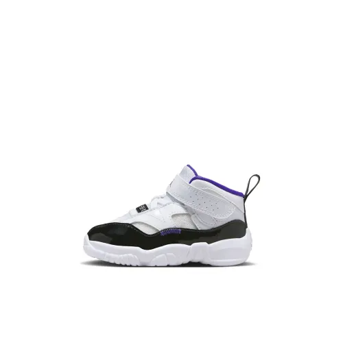 Jordan Jumpman Два Trey Устойчивые к истиранию MID Топ Обувь для малышей Белый черный Infant And Toddler