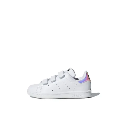 Adidas Originals Stan Smith Slip-Resistant Низкий Топ Детские Скейтбординг Белый Лазерный Детский