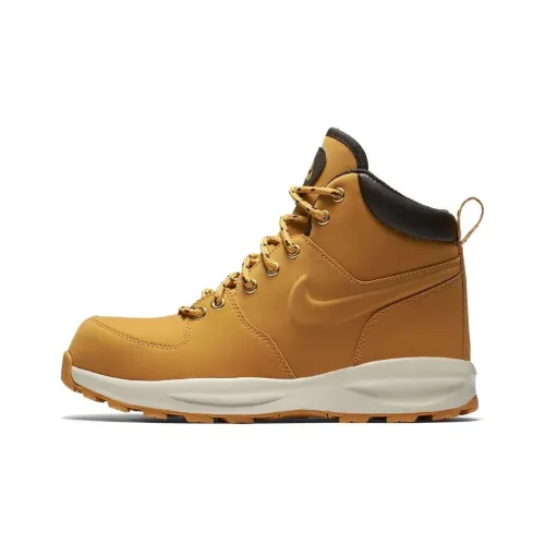 nike Manoa Амортизация Износостойкий Высокий Топ Детская Туристическая Обувь Желто-коричневый Подростки