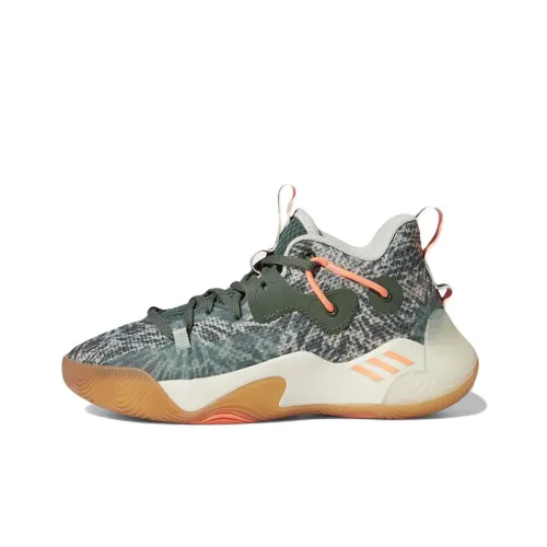 Adidas Harden Stepback 3 Slip-Resistant Abrasion-Resistant Low Top Children's Basketball Shoes Cyan Teenagers