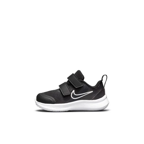 Nike Star Runner 3 Low Топ Беговые кроссовки Черный белый Для малышей и детей дошкольного возраста
