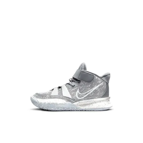 nike Kyrie 7 MID Топ Детские Баскетбольные Кроссовки Серый Белый Детские Возраст 3-7 Лет