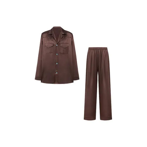 SILKY MIRACLE FW24 Домашняя одежда Мужской Шоколадно-коричневый Комплекты одежды