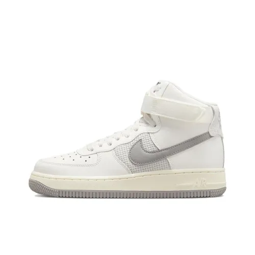 Nike Air Force 1 LE High Топ Детские Скейтбординги Бело-серый Подростки