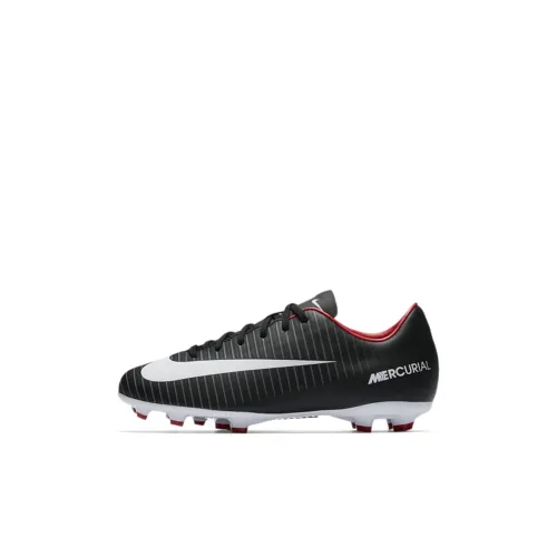 Nike Mercurial Victory Jr. 6 FG противоскользящие устойчивые к истиранию легкие низкий топ футбольные бутсы черный белый детские