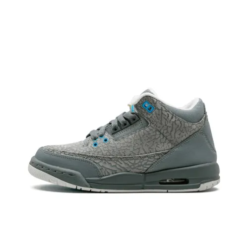 Jordan Air Джордан 3 Ретро FLIP Cool GREY Blue Glow MID Top Детские баскетбольные кроссовки Cool Grey Teenagers