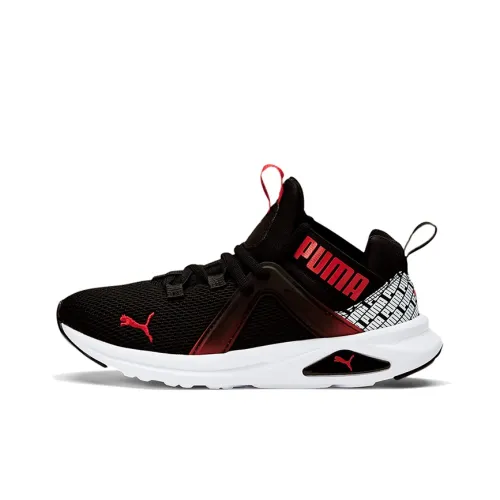 PUMA Enzo 2 Repeat Амортизация Устойчивый к истиранию Легкий Детские Повседневные Кроссовки Черный Белый Красный Подростки